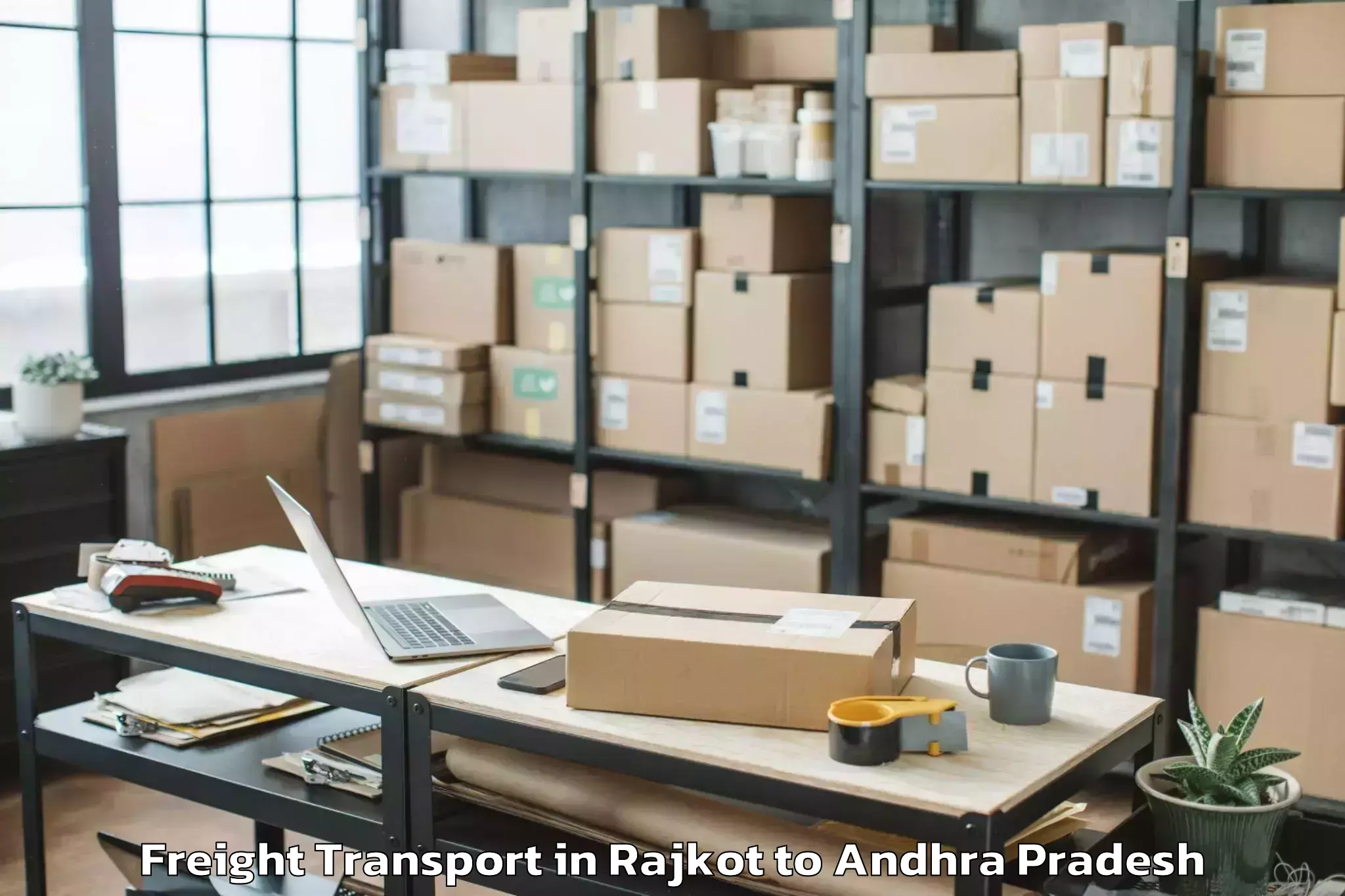 Trusted Rajkot to Central University Of Andhra P Freight Transport